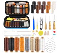 JUAYING Leather Sewing Kit, Upholstery Repair Kit, Leather Stitching Kit with Leather Sewing Needles, Waxed Thread, Sewing Awl, Leather Tool Kit for Hand Sewing Sofas Carpet DIY Leather Craft