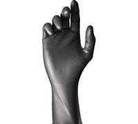 Juba 'Grippaz' Disposable Nitrile Powder-Free Coated Gloves, Black, Size 9