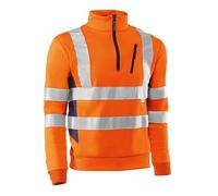 Juba Sweatshirt: 100% polyester, 240 g/m2, 3M reflective stripes, Yellow with navy details on the sides, Size XXL