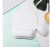 JUBANGLIAN Mouse Pad, Non-Slip Waterproof PU Leather Memory Sponge Mouse Mat with Ergonomic Rest Wrist Support Mousepad for Gaming Study Office(20x23.5cm(8x9inch),white)