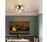 JUBANGLIAN Retro Flower-Shaped Ceiling Light, Rustic Style Bedroom Ceiling Lamp Creative Iron Art Ceiling Light for Aisle Bar Cafe Decoration Light Fixture(B,6 Lights)