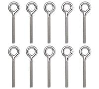Jubaopen 10PCS Eye Bolts M8 Eye Bolt Ringbolt Long Shank 304 Ringbolt Anchor Stainless Eye Bolt Expansion Screw 304 Stainless Steel Hook Screws Coil Screw Threaded Rod Ring Bolt Yacht Boat