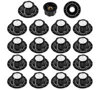 Jubaopen 18PCS Control Knob With 18PCS Digital Dial Scale Plate A03 Potentiometer Knob Volume Control Plastic Control Knob for Electronic Audio Equipment Electrical Appliances(2.7×1.5cm)