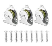 Jubaopen 3PCS Mounted Pulley Blocks Single Pulley Roller Crane Ball Bearing Pulley Block Swivel Lifting Pulley with 9 Screws for Steel Wire Rope Cable Lifting Crane Single Pulley Loading 190 kg