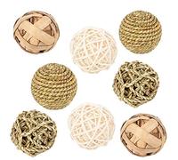 Jubaopen 8PCS Animal Fun Balls Chew Rattan Balls Small Chew Toys Animal Activity Toys for Rabbits Various Types of Small Animals