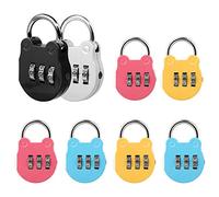 Jubaopen 8PCS Luggage Travel Security Padlock 3 Digit Combination Padlock Codes with Aluminum Alloy Gym Lock for Travel Luggage Tool Box Locker Fitness Backpack(4.9×3.2×1.2cm, 5Colors)
