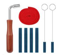 Jubaopen 8PCS Piano Tuner Tool Kit Professional Piano Tuning Kit Temperament Strip Including Tuning Wrench Hammer Temperament Strip Rubber Mutes Kit Mutes with handles for Piano Tuning