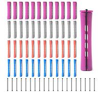 Jubaopen 96PCS Cold Wave Rod Hair Curling Rollers Cold Wave Rods Plastic Perm Rods for Straight Curly Natural Hair Hairdressing Styling (4 Sizes)