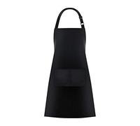 Jubatus 1 Pack Bib Aprons with 2 Pockets Cooking Chef Kitchen Apron for Women Men, Black