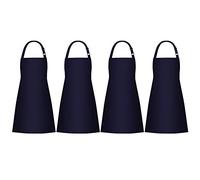 Jubatus 4 Pack Bib Aprons with 2 Pockets Cooking Chef Kitchen Apron for Women Men, Navy Blue