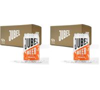 JUBEL Peach Beer (12x330ml) | Award Winning Gluten Free | Vegan/Low Calorie/Low Sugar | Dangerously Refreshing Fruit Lager | Sociable 4% ABV | Voted UK's Best Fruit Beer | B Corp Certified (Pack of 2)