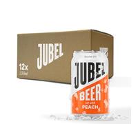 JUBEL Peach Beer (12x330ml) | Award Winning Gluten Free | Vegan/Low Calorie/Low Sugar | Dangerously Refreshing Fruit Lager | Sociable 4% ABV | Voted UK's Best Fruit Beer | B Corp Certified