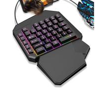 Jubepk 1 Handed Game Keyboard,Programmable Left-handed Small Keyboard - Professional Game Keypad, Left-Handed, Ergonomic, Plugplay For Mobile Phones