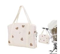 Jubepk Breast Pump Bag - Large Capacity Diaper Caddy Bag Tote | Soft Cotton Embroidery Tote Diaper Bag Mommy Bag Multi-function Travel Tote