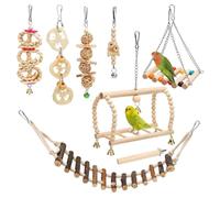 Jubepk Budgies Toys Eight Piece Chew Accessory | Cockatiel toys for the cage for parakeets, macaws, inseparable, wedge-tail parakeets, finch birds -