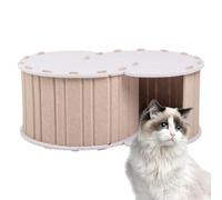 Jubepk Cat Donut, Detachable Tunnel Bed Cats, 15.51x22.87x9.45 Inches, Scratching Kitten Nest and Interactive Playhouse, Pet House for Bunny, Home, Rest, Playroom, Beige