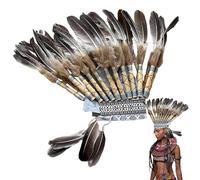 Jubepk Chief Hat | Native Hat | Native Style Hat | Vintage Headband | Allowing Wearers to Connect with and the Traditions and History Associated with Feathered Adornments.