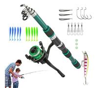 Jubepk CODA Kids Fishing Pole for - 1.8m Telescopic Rod Reel Combo, Tackle Starter Set, Juvenic Fish Set, Do Kit for Beginners, Small Equipment Kit