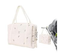 Jubepk Diaper Bag Tote | Soft Cotton Embroidery Tote Diaper Bag - Soft Cotton Embroidery Tote Diaper Bag Mommy Bag Multi-function Travel Tote