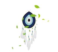 Jubepk Dream Catcher Decoration, Evil Eye Ornament, Boho Wall Hanging Charm, Handmade Spiritual Protection Art for Bedroom, Dorm Room, Meditation Space, Living, Home, 28.1/23.1/4.3 Inches