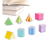 Jubepk Geometric Shapes, 8 Pieces of Educational and Colorful Mathematical Toys, 3D Shapes Solid Geometric Math Toys | For Preschool and Garden Teacher Students