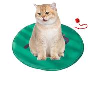 Jubepk Interactive Cat Toy, Motion Activated Ball, 27.2/24.5/8.6 Inches, Play Mat Catching Game, Hunting Hiding Cover, Boredom Relief, Indoor Exercise Fun for Kittens, White and Green