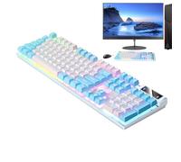 Jubepk Luminous Desktop Keyboard, Wired Mechanical Keys, Pc Keyboards, 104 Key Setup, 17.13x5.12x0.98 Inches, Provides Precise Input for Both Playing and Typing, Multicolor