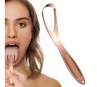Jubepk Metal Tongue Scraper | Breath Cleaning Tool,Stainless Steel Tongue Cleaner Fan Shape Daily Use Adults Bathroom
