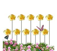 Jubepk Pollinator Watering Cups | Ceramic Waterer | with Stake Flower Shape Bee Pollination Station | for Butterfly Hummingbird Outside Indoor Decor Yard Patio Pathway Grassland Lawn