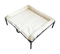 Jubepk Portable Dog Cot, Waterproof Elevated Bed, Non-Slip Oxford Frame, Removable Cushion, Lightweight Pet Bed for Puppies Small Large Dogs, Indoor Outdoor Travel Camping Backyard Use