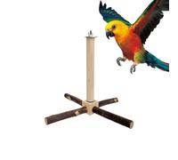 Jubepk Rotating Bird Perch, Cockatiel Swing Toy, 9.06x9.06x7.09 Inches, Parrot Swings Gym, Fun Exercise Accessory, Wooden Bird Stand for Lovebirds and Conures (Multicolor)