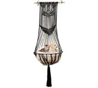 Jubepk Woven Cat Bed, Macrame Cat Hammock, Decorative Cat Hammock, Multifunctional Pet Hammock, Woven Cats Bed Hammocks, Crafted with Macrame Patterns, a Stylish, Cozy for Your Pet