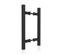 JUBEST 12" Push Pull Barn Door Handle, Double Side H Shape Sliding Door Handle, Heavy Duty Swing Door Handle, Matte Black