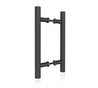 JUBEST 12" Push Pull Barn Door Handle, Double Side H Shape Sliding Door Handles, Heavy Duty Swing Door Handle, Flat Black