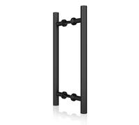 JUBEST 16" Matte Black Handles Ladder Style Bar Handle Set Stainless Steel Pipe Handle Pull Set for Sliding Barn Door