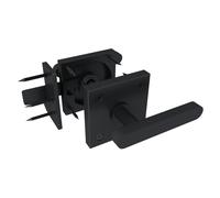 JUBEST Double Side Gate Latch, Right Swinging Door Latch Heavy Duty Gate Hardware for Outdoor Fence, Pool Gate, Backyard gate, Garden gate, Wooden Gates,Black
