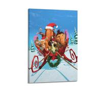 JUBHGGU Ice Age Christmas Sleigh Poster Poster Decorative Painting Canvas Wall Posters And Art Picture Print Modern Family Bedroom Decor Posters 16x24inch(40x60cm)