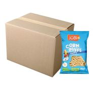 Jubi Corn Puffs Halal Certified No MSG No Preservatives Crisps Bag + FabFinds Mug (12 Pack, Salted)