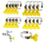 Jubilee Clips 16 Pcs 4 Size Hose Clips Set with Handle Adjustable Stainless Steel 10mm-44mm Range Garden Hose Clamp Tightening Pipe Clips Hose Clamps with Plastics Handle for Flexible Hose Tube