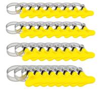 Jubilee Clips, 32 Pack Assorted Hose Clamps with Yellow Plastic Handles, Stainless Steel Jubilee Clips for Various Sizes, Large and Small for Secure Fastening