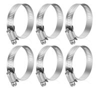 Jubilee Clips 40-63mm, 6 Pcs Jubilee Clips Assorted, Stainless Steel Jubilees Hose Clips, Adjustable Clamps for Securing Hoses or Pipes, Worm Drive P