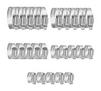 Jubilee Clips Assorted, Adjustable 6-51 mm Jubilee Clips, 25 Pcs Hose Clip,304 Stainless, for Fixing Hose Connections to Domestic Water Pipes, Gas Pipes and Washing Machine,Garden Hose