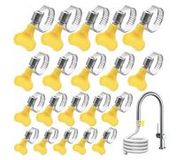 Jubilee Clips with Handle, 20 PCS Assorted Hose Clamps, Stainless Steel, Small, for Flexible Hose Tube, 4 Sizes (16-38mm)