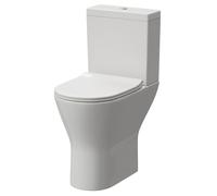 Jubilee Rimless Comfort Height Close Coupled Toilet with Soft Close Toilet Seat | White | Ceramic | 380mm x 835mm x 605mm