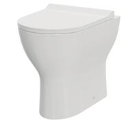 Jubilee Rimless Short Projection Back to Wall Toilet Pan with Soft Close Toilet Seat | White | Ceramic | 365mm x 417mm x 500mm