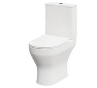 Jubilee Rimless Short Projection Close Coupled Toilet with Soft Close Toilet Seat | White | Ceramic | 375mm x 800mm x 610mm