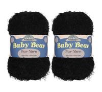 JubileeYarn Baby Bear Yarn - Chunky Weight Polyester Fur - 100g/Skein - Pitch Black - 2 Skeins