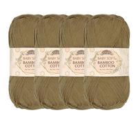 JubileeYarn Baby Soft Bamboo Cotton Yarn - 50g/Skein - Chestnut Brown - 4 Skeins