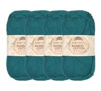 JubileeYarn Baby Soft Bamboo Cotton Yarn - 50g/Skein - Frozen Tidepool - 4 Skeins