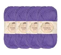 JubileeYarn Baby Soft Bamboo Cotton Yarn - 50g/Skein - Mulberry - 4 Skeins